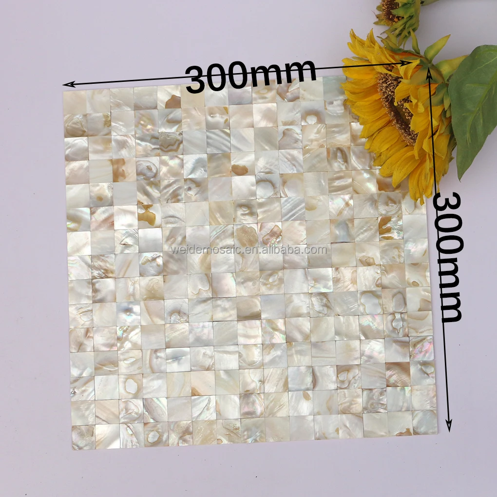 Automatic peel and stick shell mosaic tiles restaurant background wall decoration natural mother pearl mosaic tiles