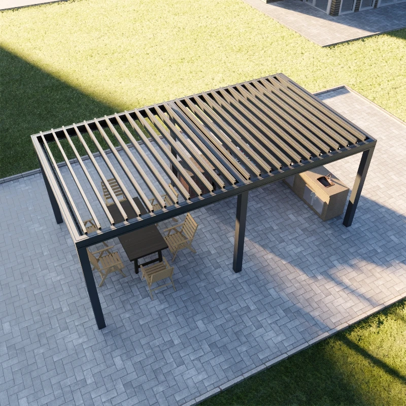 Foshan Isun waterproof Chinese style pavilion wooden pavilion aluminum pavilion