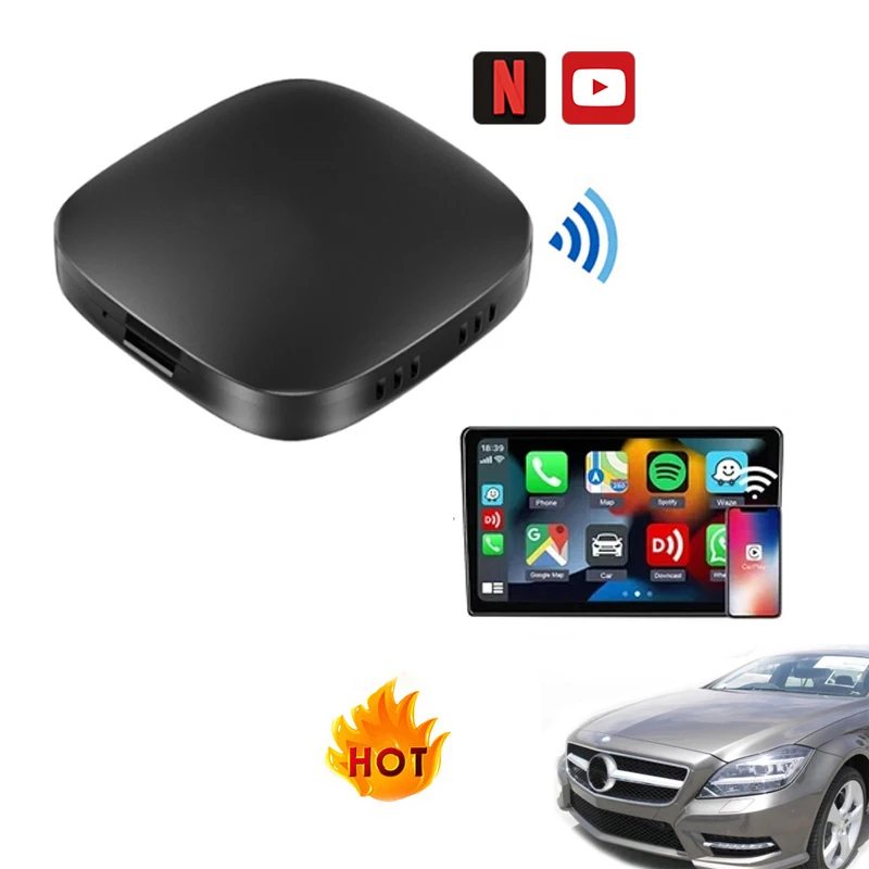 3 в 1 Carplay Ai Box CP920C Android 13 для автомобиля с Netflix YouTube 2 + 16G поддерживает автомобиль проводным и Auto