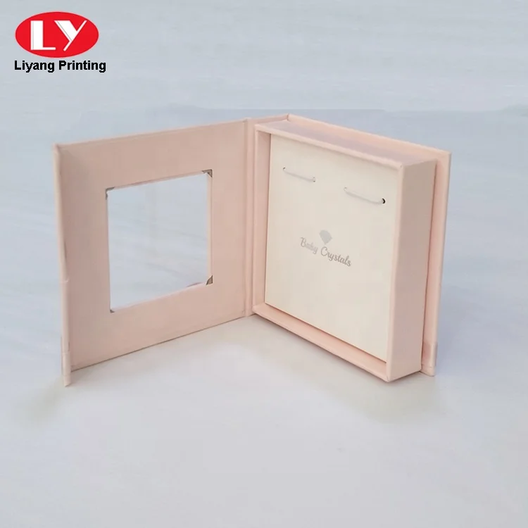 Transparent Clear PVC Bracelet Pink Jewelry Gift Box Window with Magnetic Lid