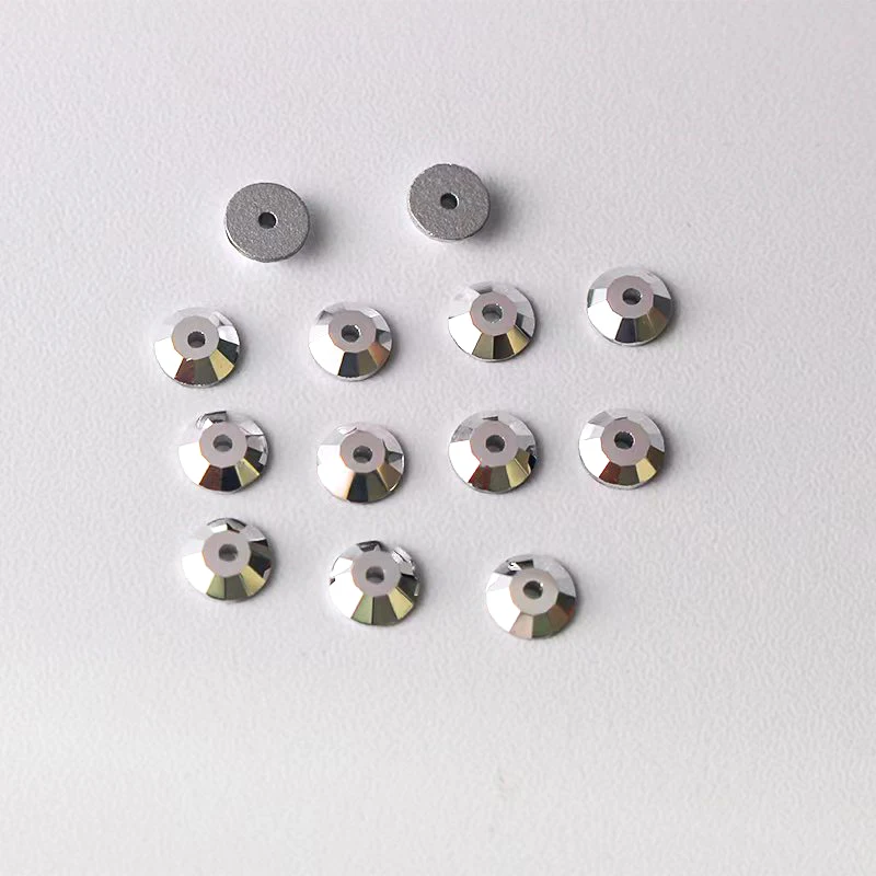 Bulk 6A middle hole Flat back crystal strass  rhinestone glass  single hole  for garment bridal dress labrador silver