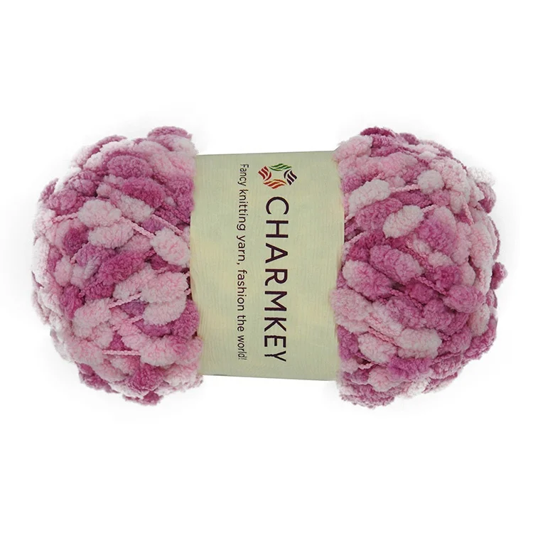 popular soft polyester pompom yarn /textured yarn /ply yarn for scarf sweater cushion yarn of chinese factory wholesale yarn