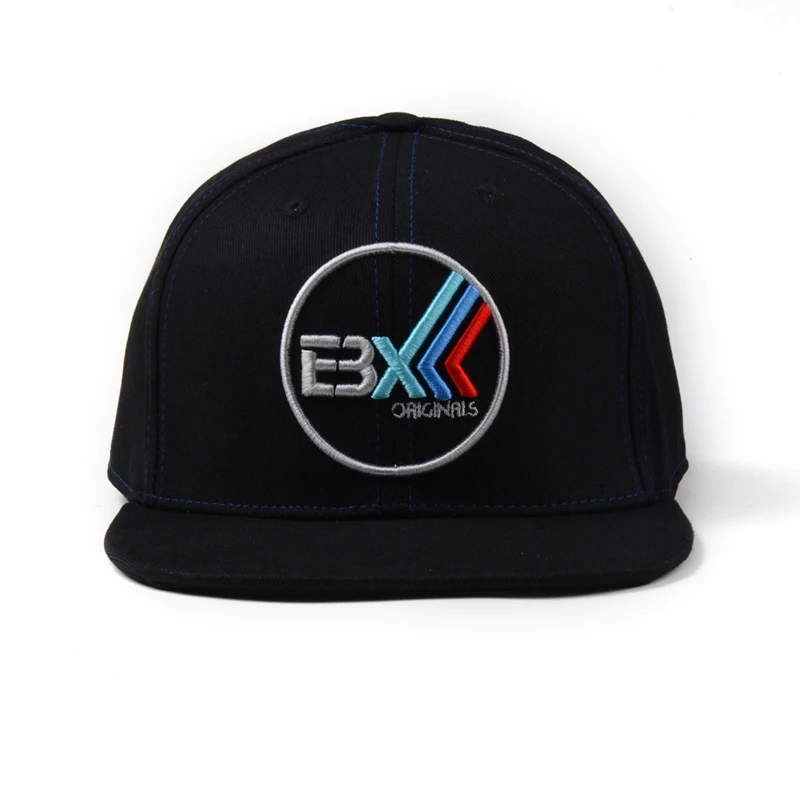 Wholesale Custom Mens 6 Panel Plain Blank SnapBack Gorras Flat Bill Hip Hop Snapback Caps Hat with Embroidery Logo