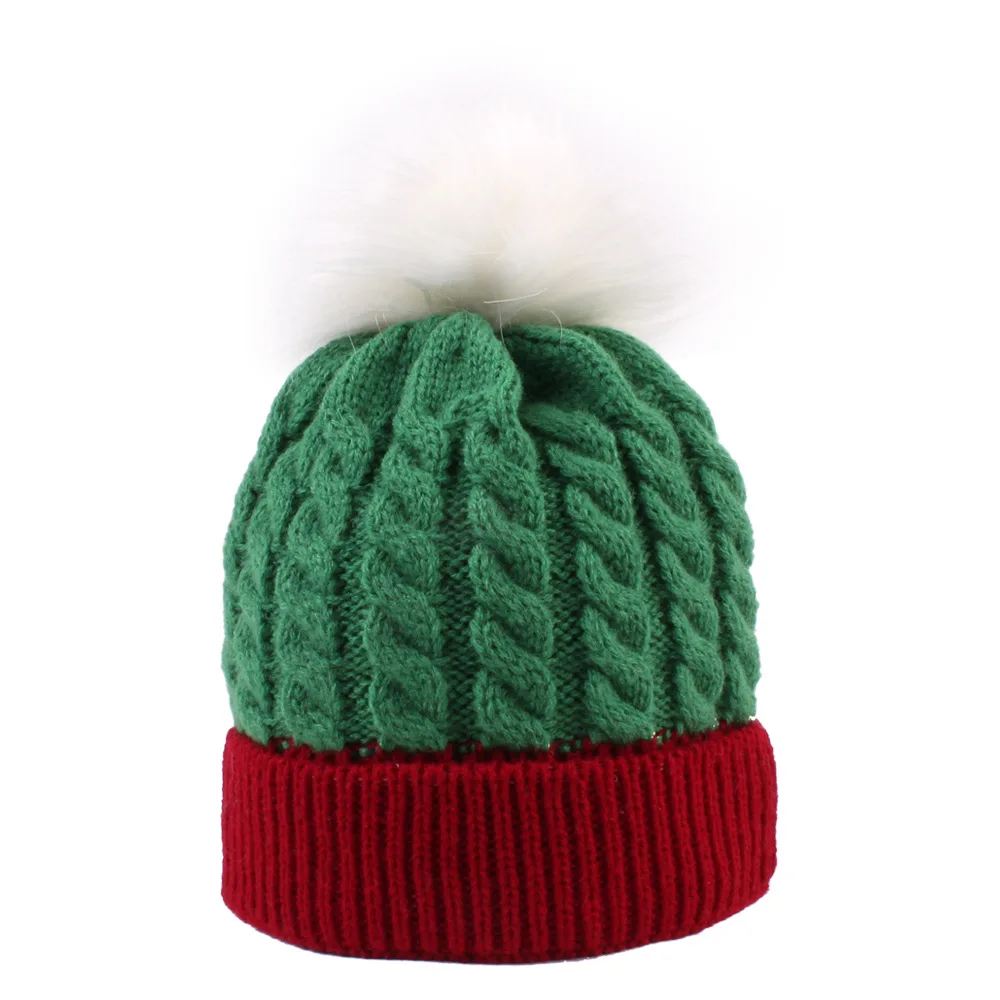 YANYE Hot Selling Autumn And Winter Christmas Wool Knitting Plush Warm Winter Children Kids Baby Hats