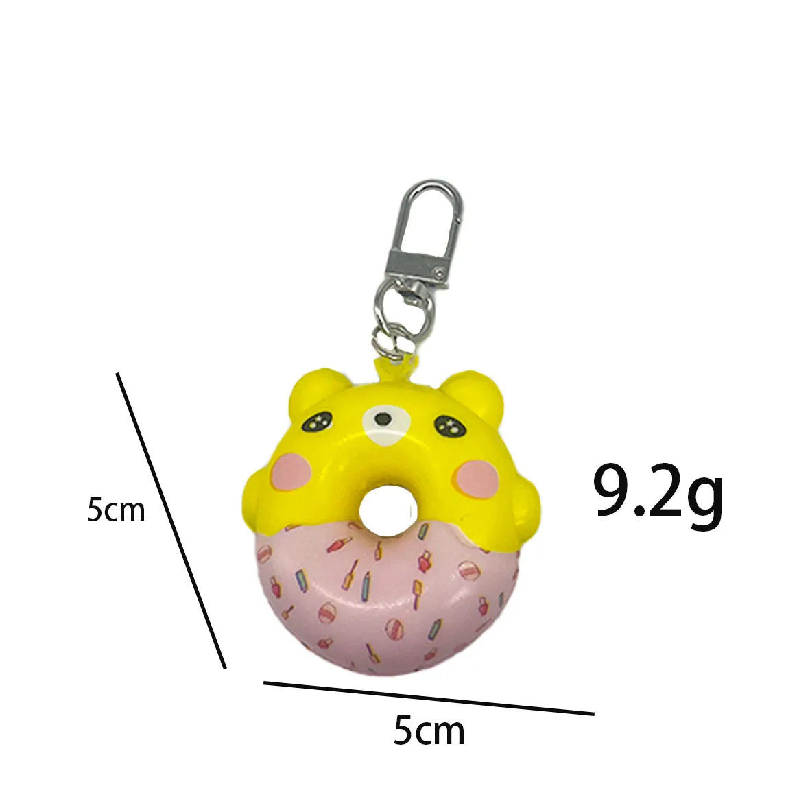 K290 3D MINI PU Foam Soft Cute Animal Doughnut Squishy Anti Stress Keychains For Kids And Adults