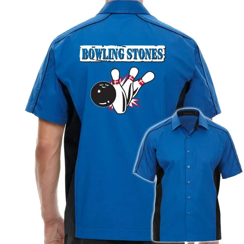 Custom Logo Fashion Sublimation Men Bowling T Shirt Uniforms Street Wear Retro Cheap Bowling Shirt