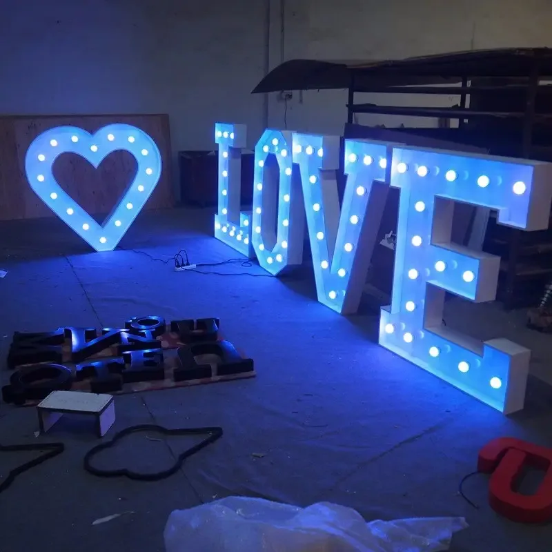 Wholesale Metal 3Ft 4Ft 5Ft Large Giant Big Marquee Letters Led Alphabet Lights Marquee Letters For Decorations