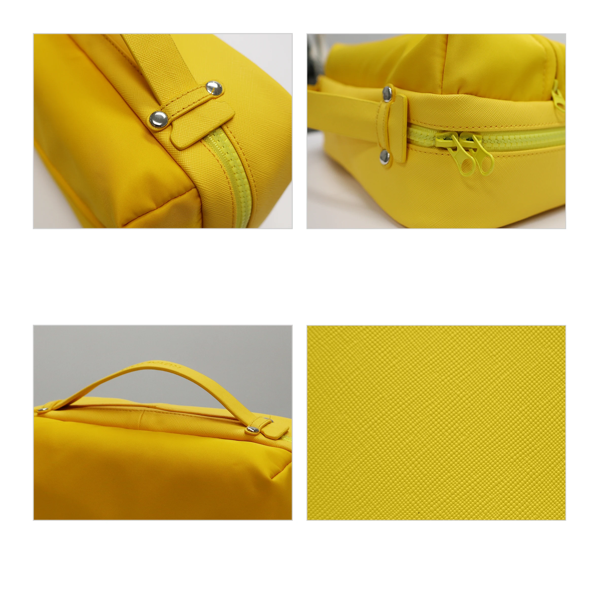 Custom Bubble puffy Nylon Cosmetic Bag Travel Storage Polyester Toiletry bag Double Layer Puffy Makeup bag With Handle