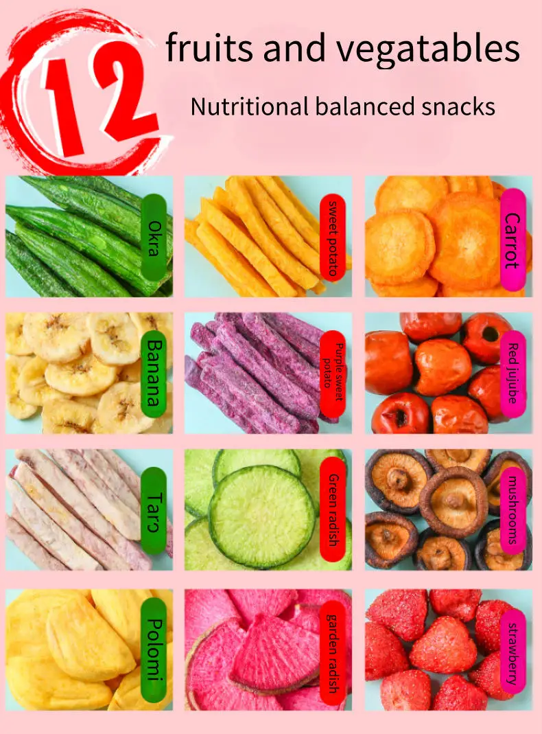 Top Quality Crispy VF Mix Vegetable Chips Dried Mix Fruits and Vegetables Chips