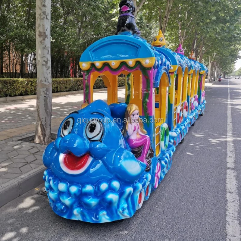 Cheap cartoon animals amusement park electric large trackless train for adults and children