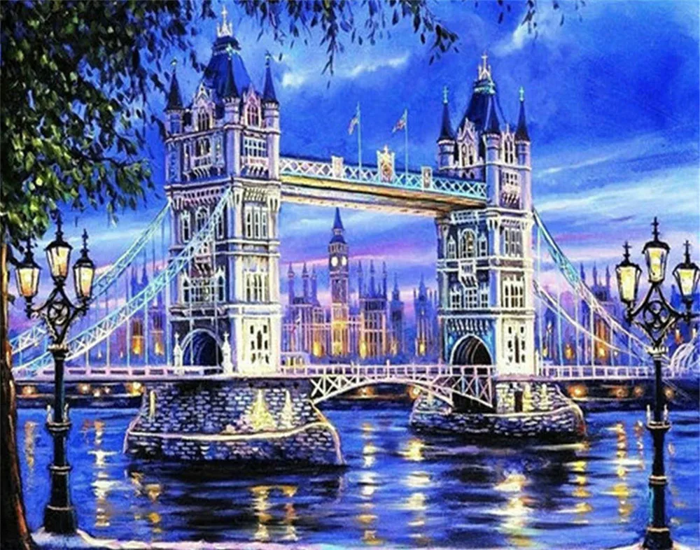 5d Diy Crystal Diamond Painting Rhinestones Diamond Embroidery Home Decor high-rise building