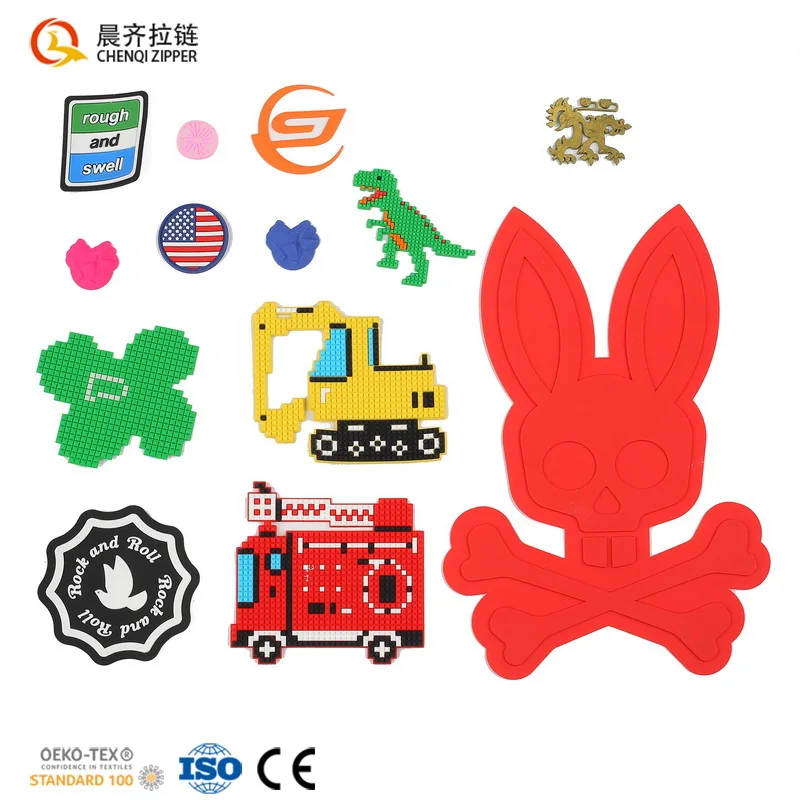 Custom Private Clothing Embossed Brand Name Logo Soft Silicone PVC Rubber Patch Label For Garment Bags