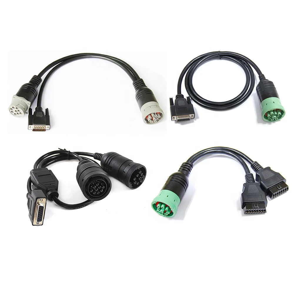 High Quality Universal OBD2 OBD ELD 16 to SAE Deutsch J1939 9 Pin Panel Connector Adapter Adaptor Test Cable With Wire Harness