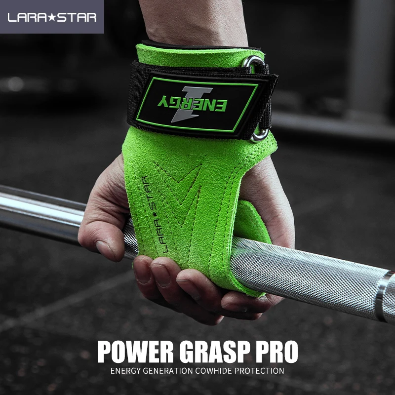 LS0733 Cowhide leather Material lifting straps Wrist Protect Gymnastics Handle Grip for Weightlifting Use