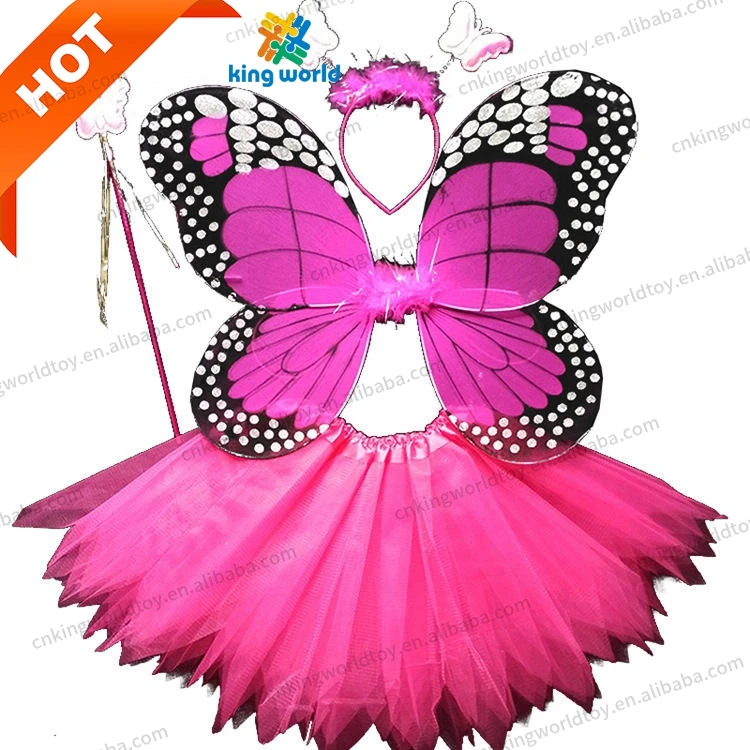 Kids Birthday Butterfly Dress Up Girl Performance Fairy Dress Halloween Party Cosplay Tutu Skirt with Cute Light Wing