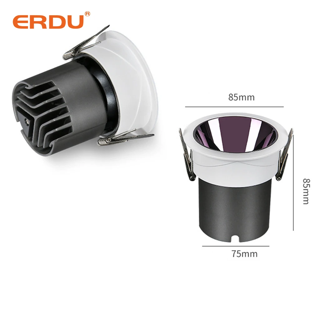 ERDU Recessed Mounted Round Spotlight 12w Led Downlights Spotlight Smart Home Light