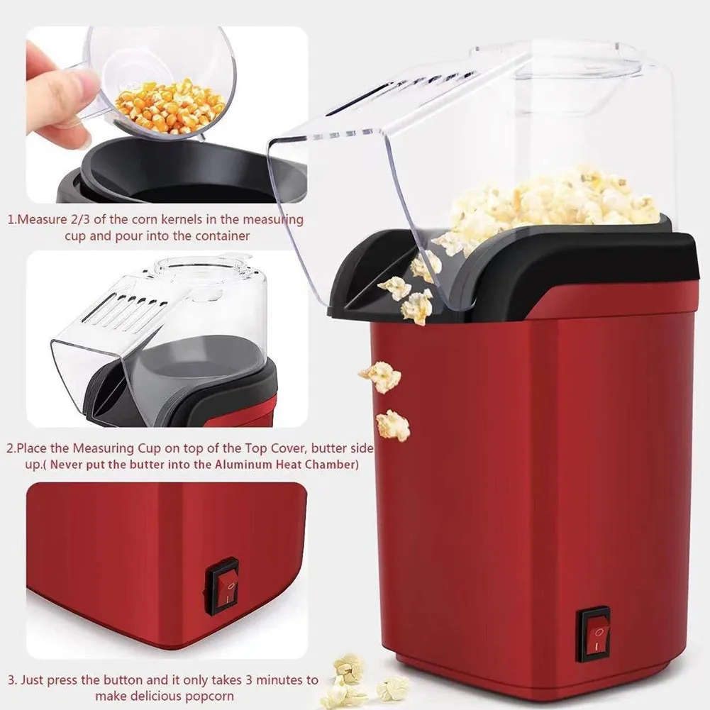 Mini Electric Popcorn Maker for Kids Home Use Plastic Corn Popper Small Puffing Machine for Home Entertainment