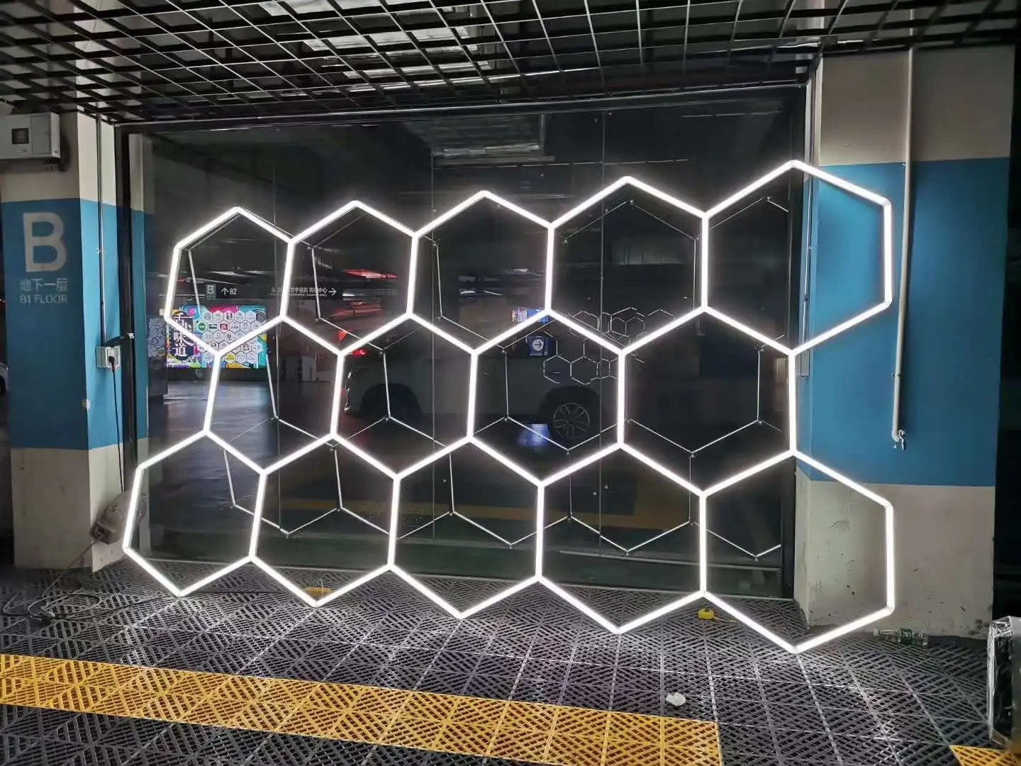 large hexagon lights garage lights wifi controlled dj rgb color