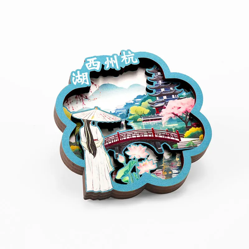 HOT Selling Custom Different Countries Souvenir Wood Magnets for Fridge 3D Wooden Fridge Magnet Gifts