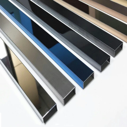 Home Decor Metal Border Ceramic Tile Wall Tiles Designs Stainless Steel U Profile Metal Inlay Strips Ceramic Tile Trim