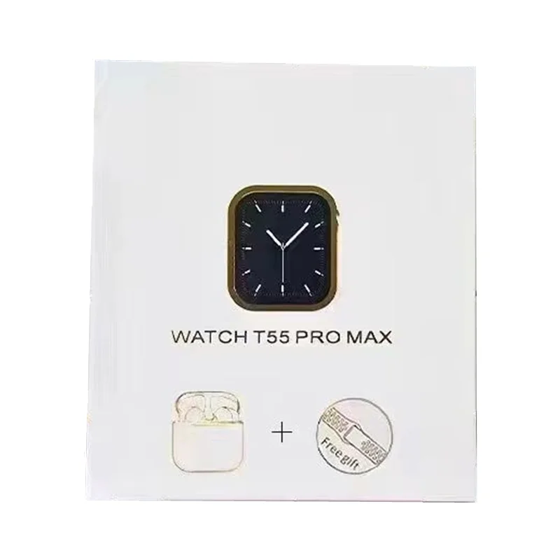 T55 PRO MAX Smart Watch Series 8 Phone Call Reloj Inteligente Waterproof Smartwatch T55PROMAX with Headphones Headsets Earbuds