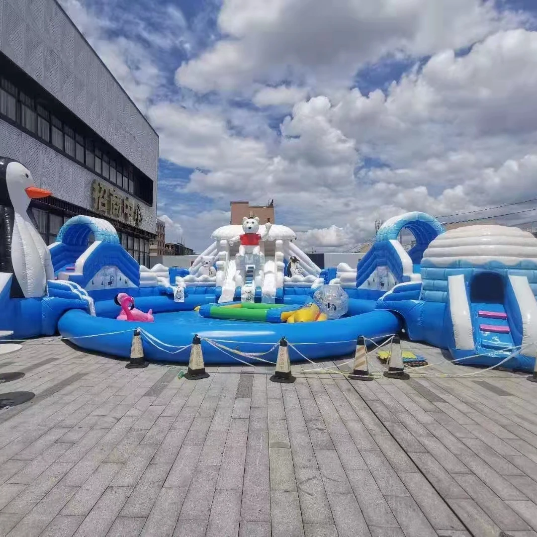 10m 18m dia factory summer hot Inflatable water park slide equipment run rides sale,inflatable water splash games for rentals