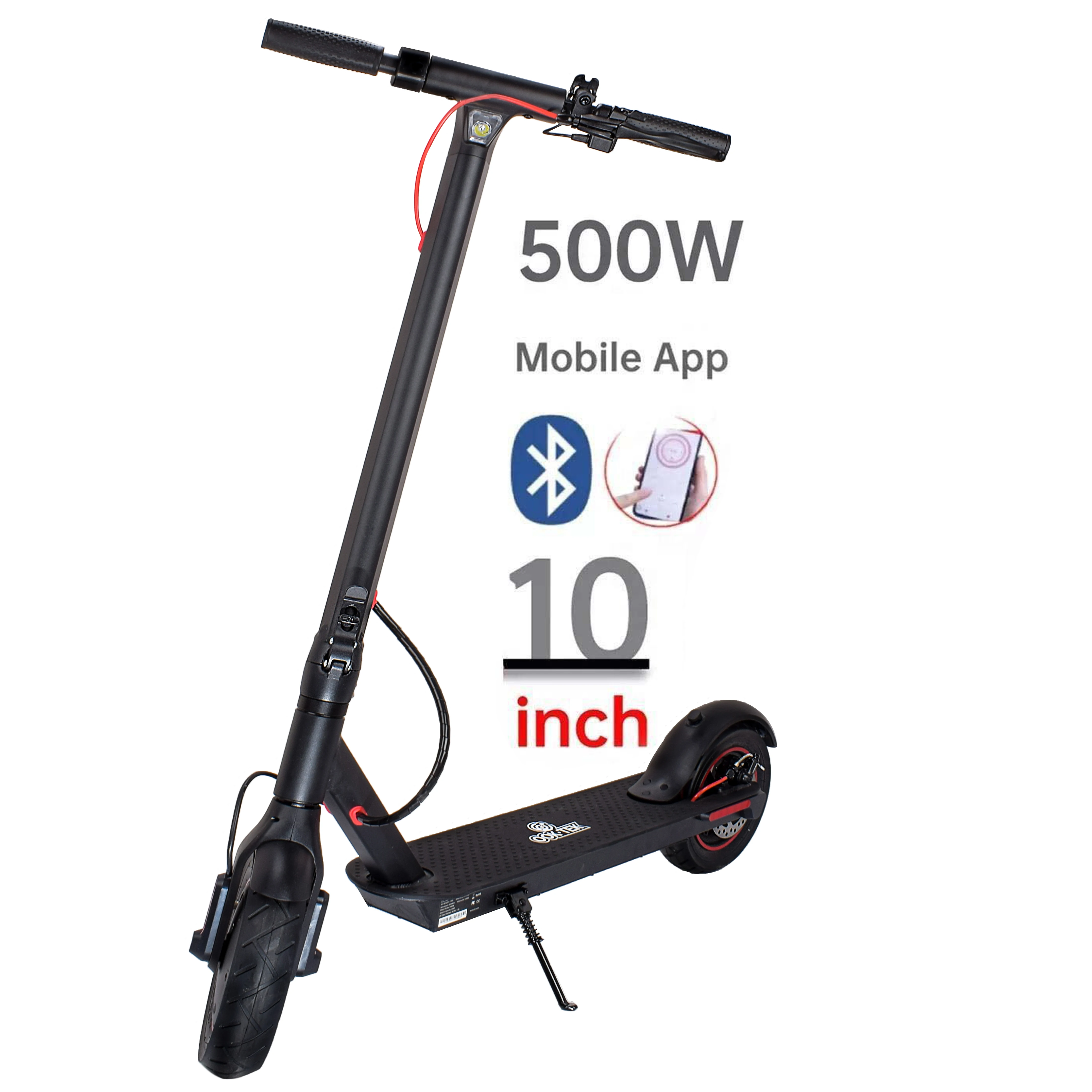 500w 3 Speed E Scooter foldable V10 10 inch Electric Scooter APP controlling electric scooters