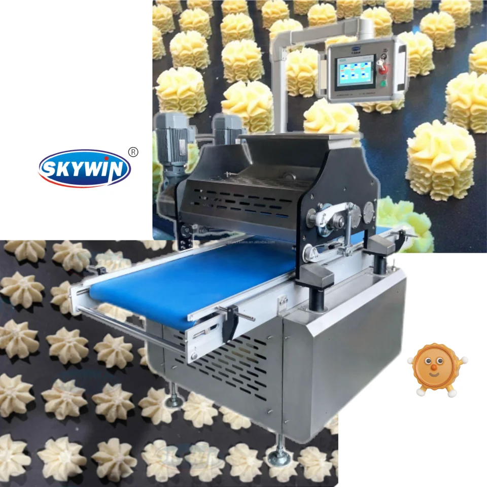 Skywin Automatic Bread Cookis Making Machine From one to Three Colors Tray type Biscuit Making Machine