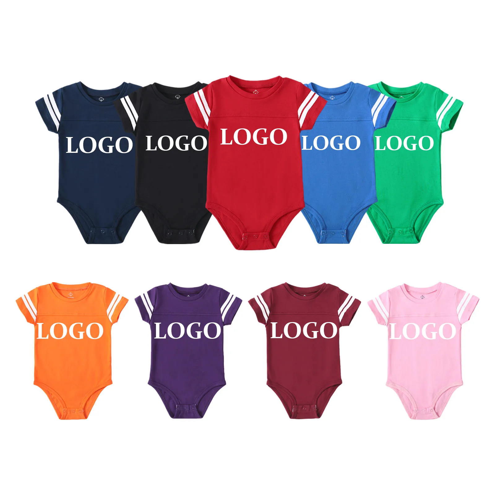 Manufacturer Blank Football Jersey Baby Clothes 100% Cotton Knit Baby Romper Custom Printing Logo Baby Bodysuit