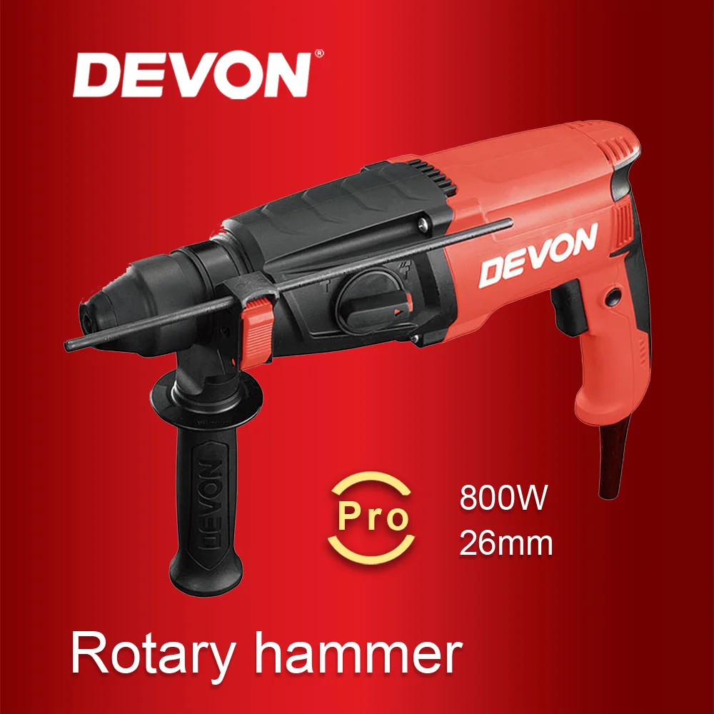 DEVON 1107-26S 800W Speed Control Single Function DC Motor Brand Rotary Hammer Drill power tools manufacturer