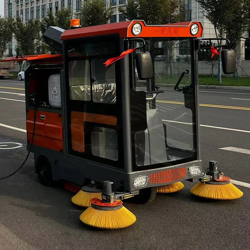 Multi-Function Street Road Avenue Cleaning Machine Truck Four Wheel Sweeper Fully Closed Electric Automatic On Floor Sweeper Car