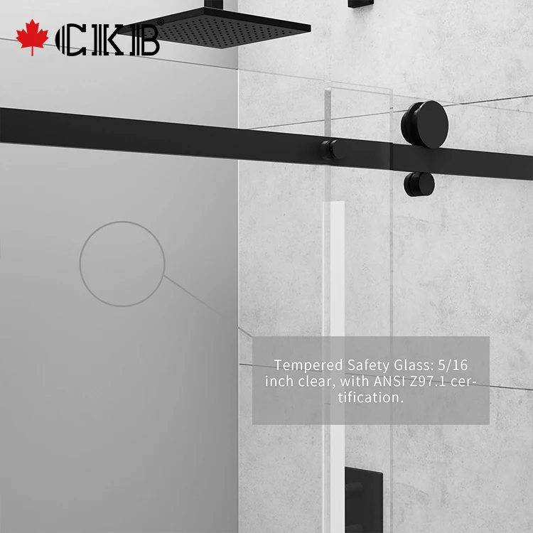 CKB 5 Years Warranty Bathroom Chrome Brushed Nickel Stainless Steel Sliding Frameless Shower Room