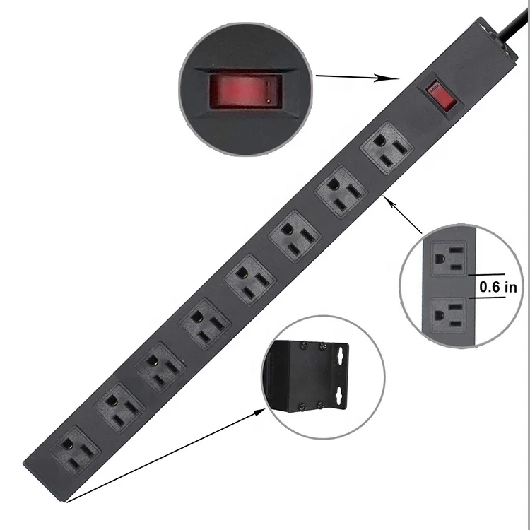 8 outlet metal power strip