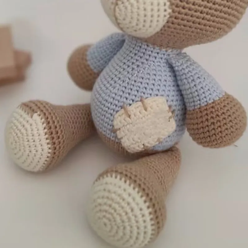 Hot sales soft stuffed crochet animal kit kids toys OEM custom cute stuffed animal crochet teddy bear for baby gifts