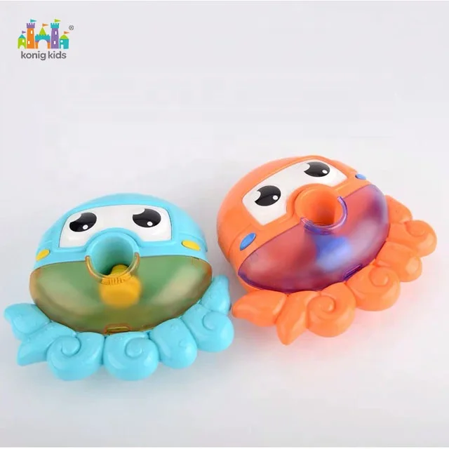 Konig Kids Summer Bathtub Toys Plastic Music Octopus Bubble Maker Bubble Baby Bathing Toy