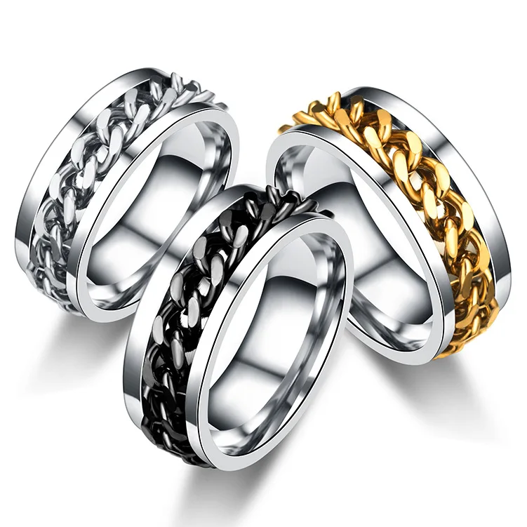 New Design Chain Link Ring Stainless Steel Fashion Transit Rings