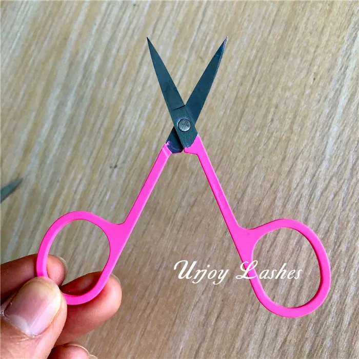 Pink color lash tweezers and scissors wholesale price for 25mm fluffy mink lashes bulk