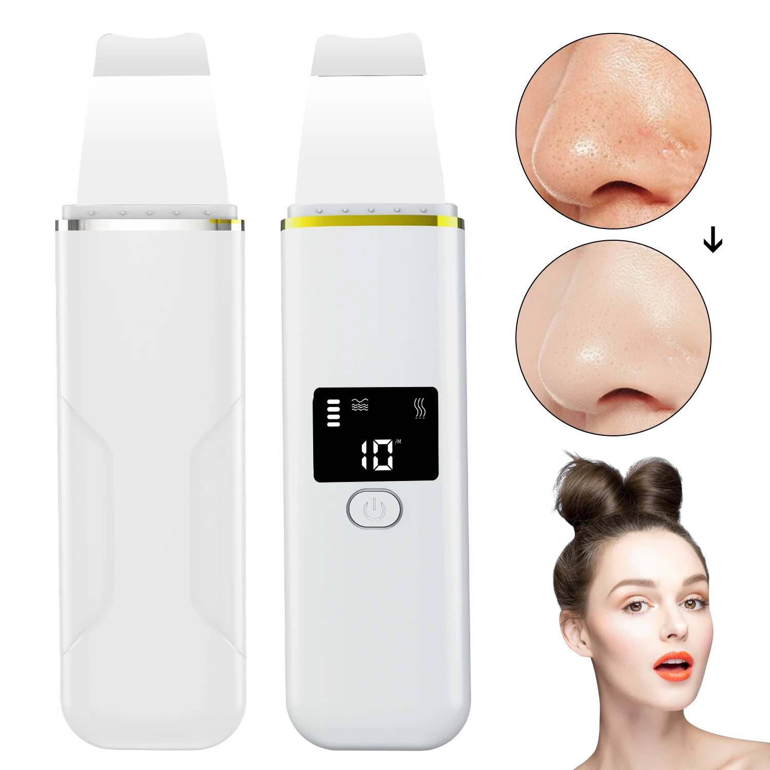 Wholesale Price Professional Electronic Private Label Ultrasonic Face Cleaner Pore Cleaning Skin Scrubber