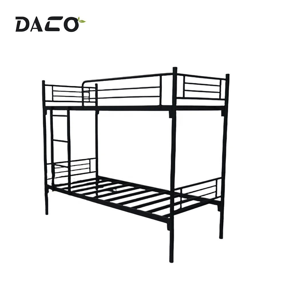 Hotel School Bedroom space saving Built In Ladder Single Size Heavy Duty split metal bunk bed with tube deck