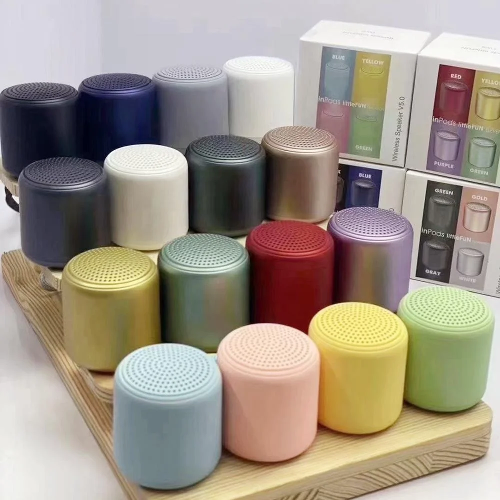 New TWS Mini Macaron  active BT 5.0 Loud bright Sound box Wireless metal Portable Speaker for mobile phones