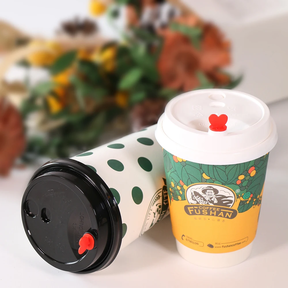 Minfly цифровая печать пользовательский цветной логотип 4oz 5oz 7oz 8oz 12oz 16oz биоразлагаемая бумажная чашка с крышками для льда и теплого кофе