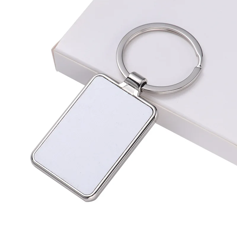 High Quality Luxury Key Ring Photo Picture Metal Sublimation White Blank Key Chain for Printing
