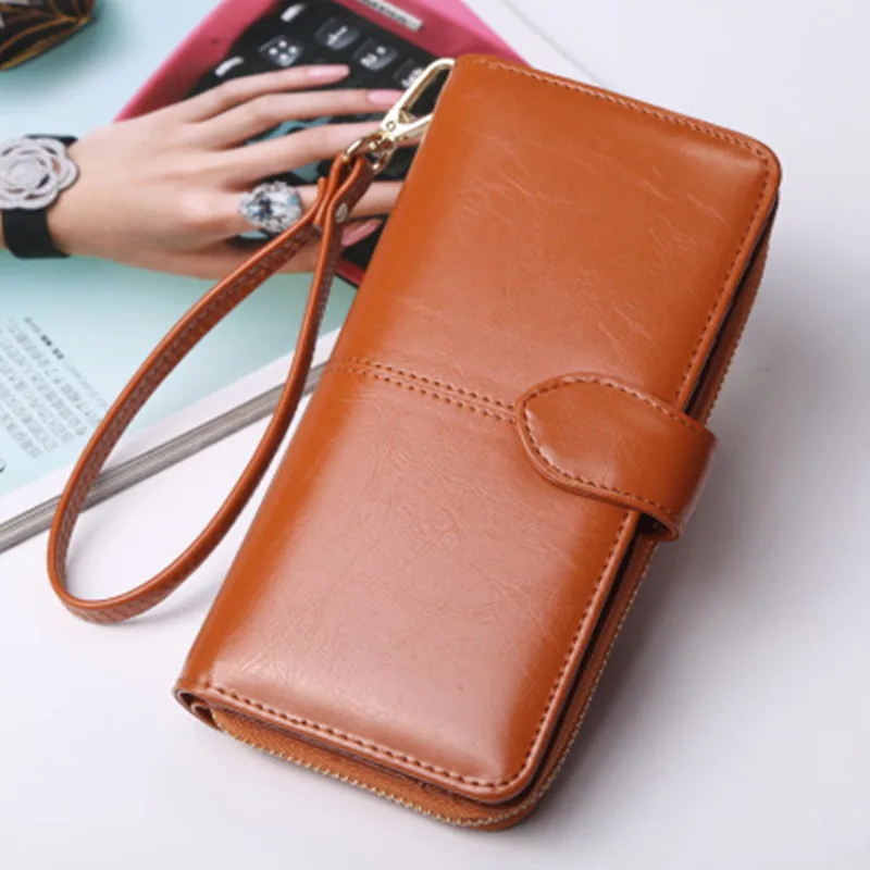 New Fashion Women PU Leather Wallets Female Long Clutch Lady Rfid Luxury Money Bag Coin Purse