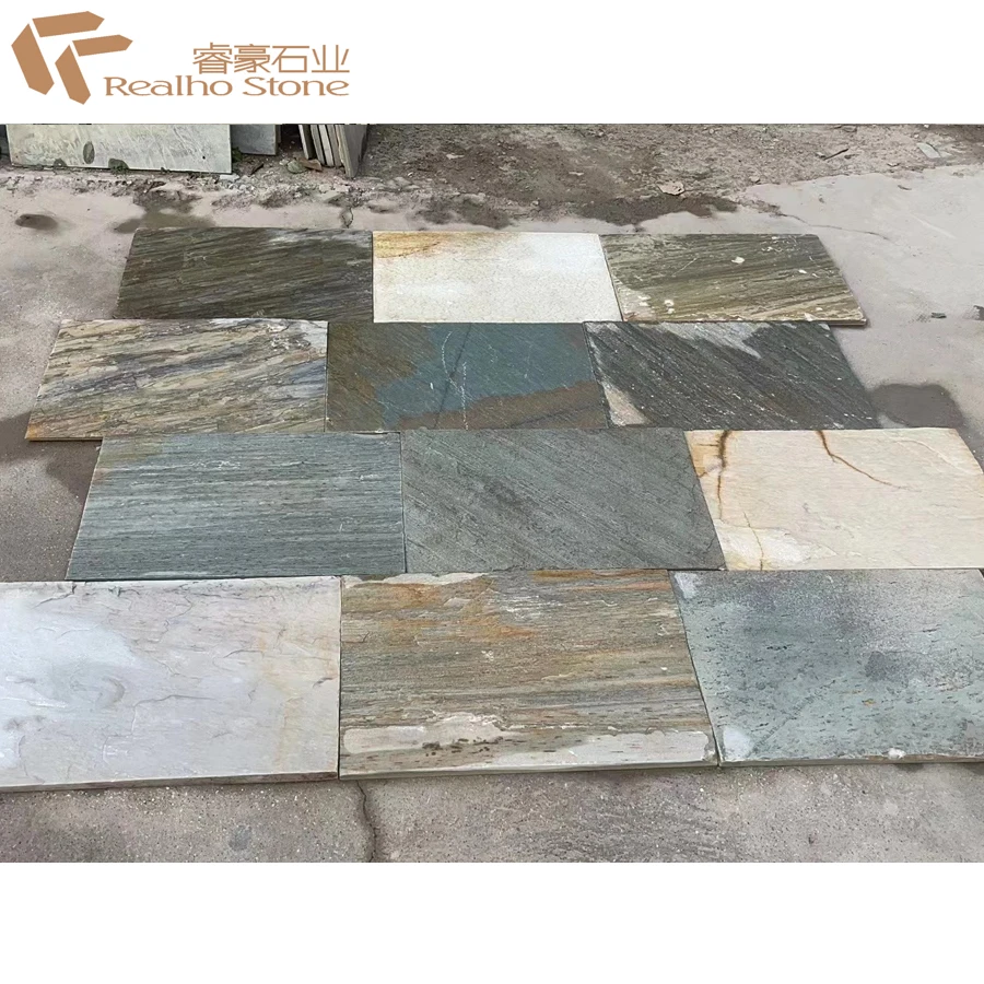 Natural Rusty Color Yellow Slate Flooring tile For Outdoor tile
