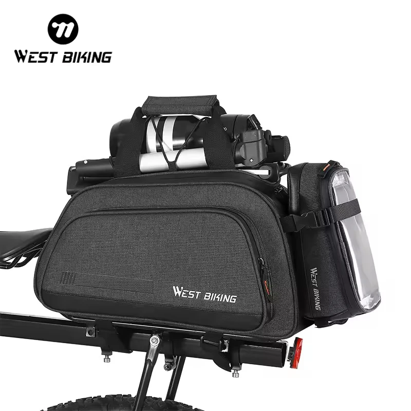 WEST BIKING New Design Waterproof Bicycle Portable Bike Bag Pannier Rear Tail Seat Trunk Rack Bike Bicycle Saddle Pannier Bag