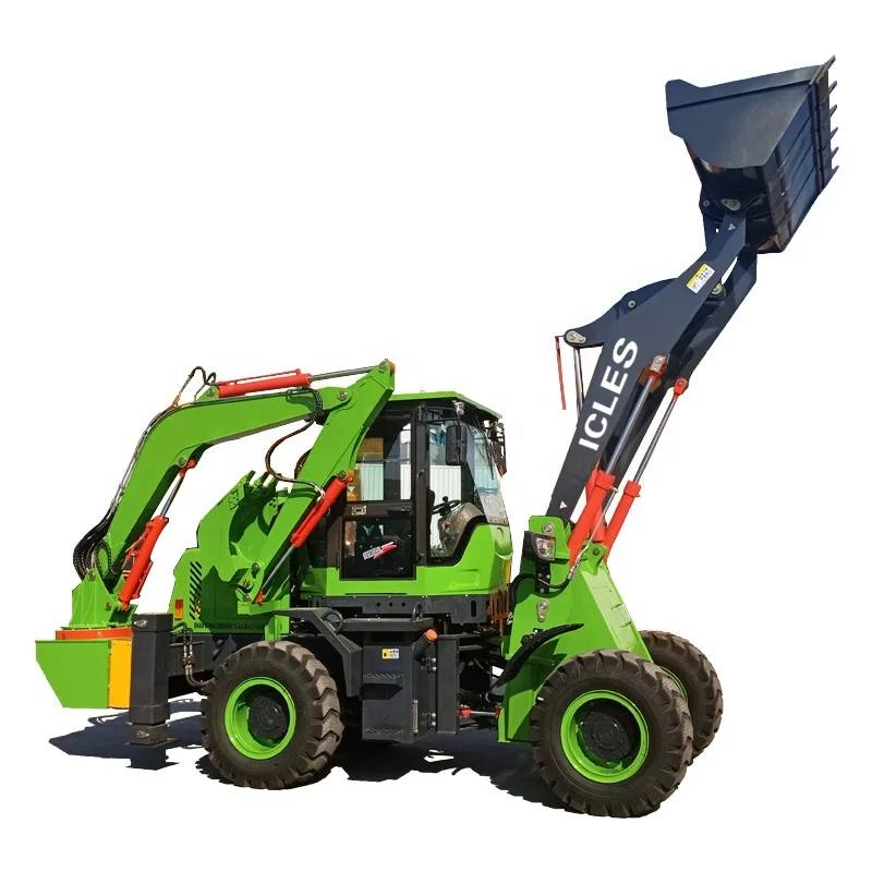 China Cheap 4x4 Wheel Drive Tractor Backhoe Excavator Loader Backhoes Loader With Digger