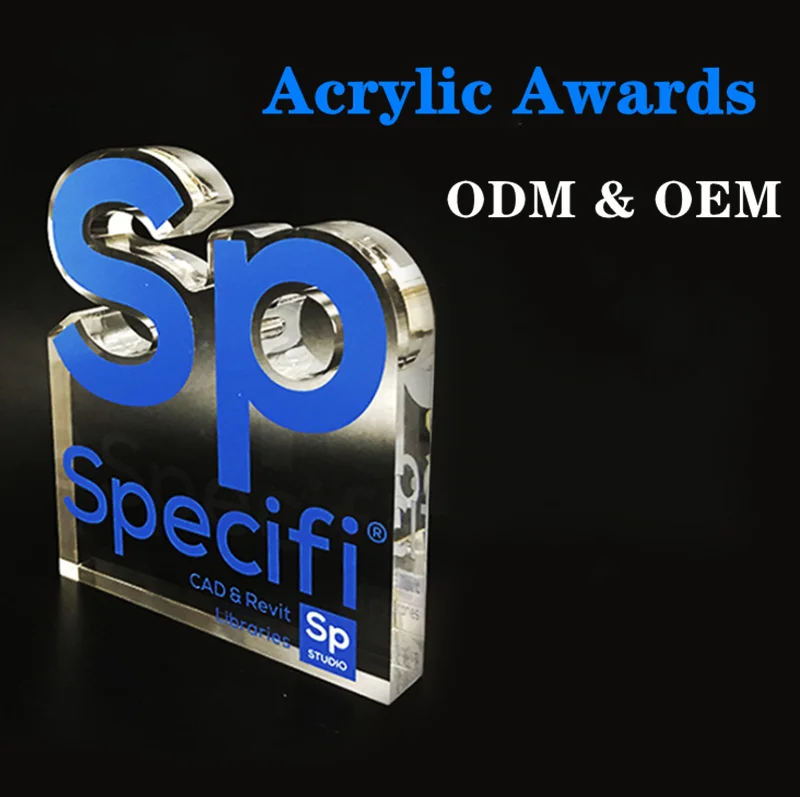Manufacturer Clear Acrylic Trophy Awards Customized