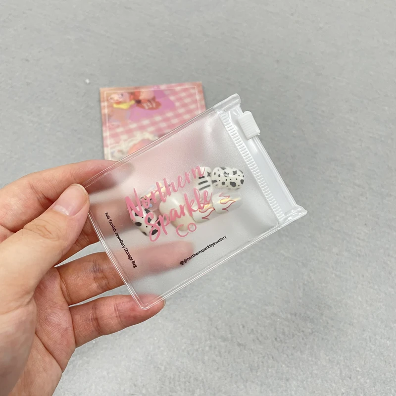 Custom Small Luxury Earrings Packaging Bag Mini Ziplock Bag Frosted Ziplock Bags With Logo Zipper For Jewelry