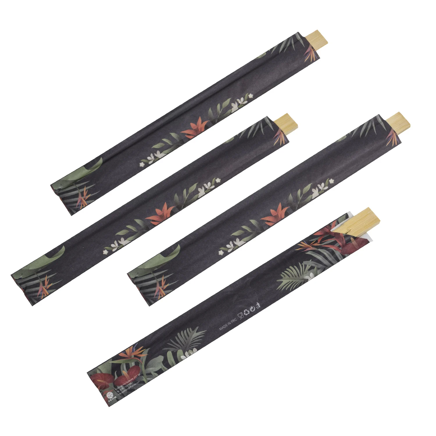 Custom Logo Printed Wholesale Cheap Price Eco Friendly Paper Wrapped Hot Selling Disposable Bamboo Twins Chopsticks