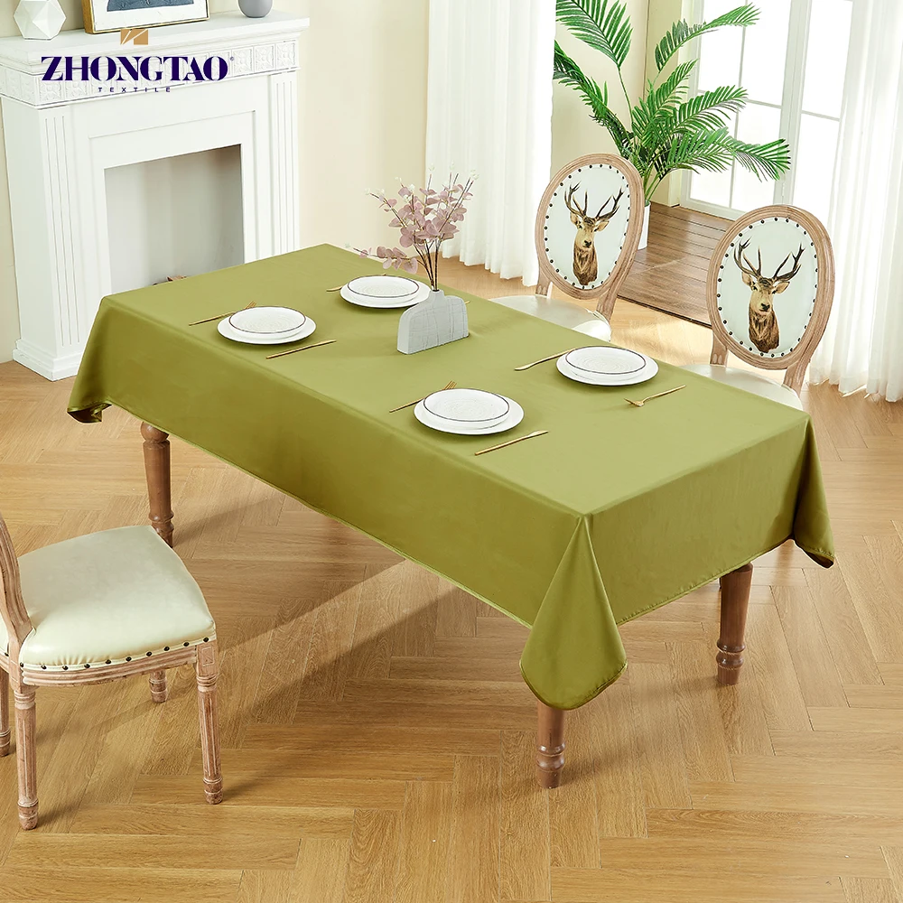 Christmas Hotels Soft Green Olive Party Nappe De Table Mariage Satin Clothes Waterproof Rectangle Wedding For Events Tablecloths